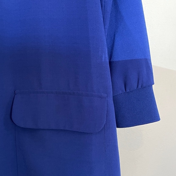 FRNCH Azure Blue Collared Dress with Sleeves + Pockets - Picture 5 of 5